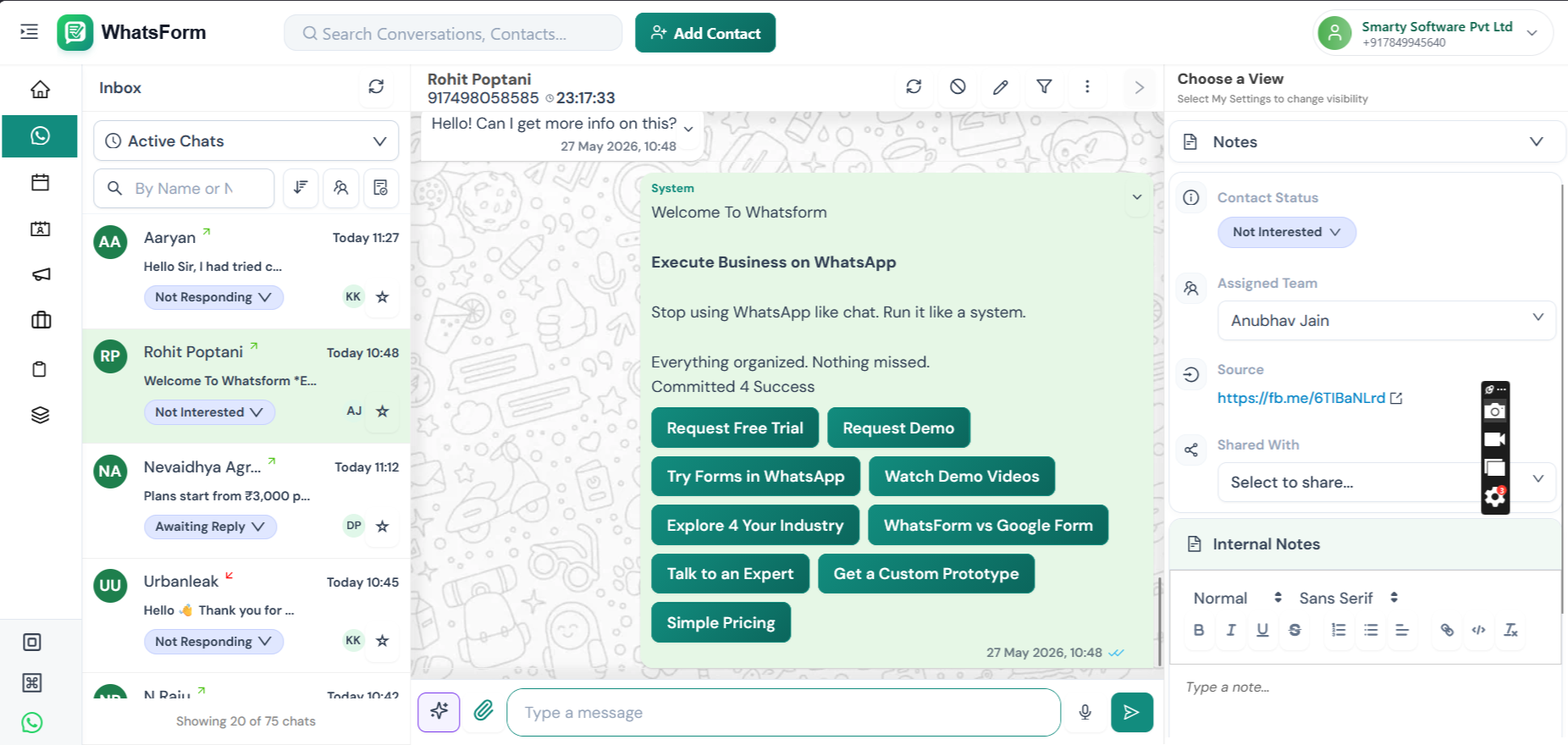 1. WhatsApp Communication